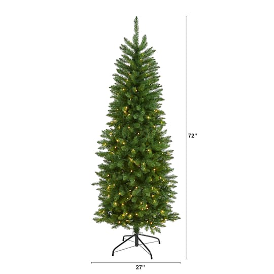 6ft. Pre-Lit Green Mountain Pine Artificial Christmas Tree, Clear LED Lights